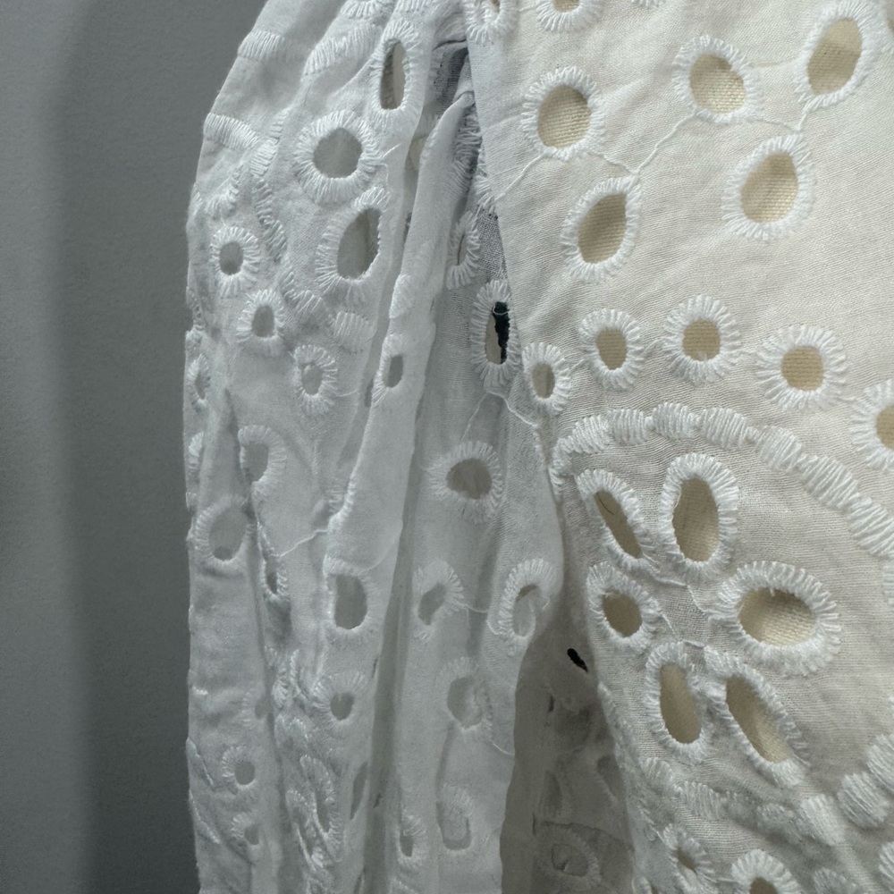 Wltra Pink Women White Collared Button Front Long Bishop Sleeves Blouses Size S - Picture 4 of 11